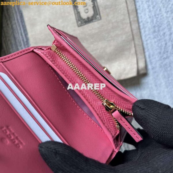 Replica Gucci 723786 GG Matelassé Card Case Wallet Rose pink 10