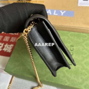 Replica Gucci 723787 GG Matelassé Chain Wallet Black 2