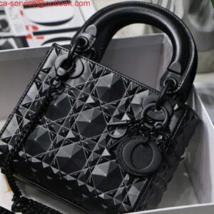 Replica Dior M0505 Mini Dior Lady Bag Black Cannage Calfskin with Diamond Motif