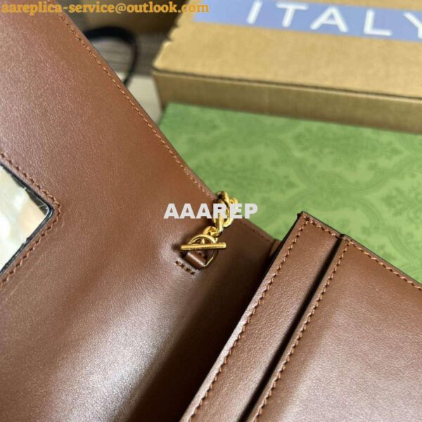 Replica Gucci 723787 GG Matelassé Chain Wallet Brown 9