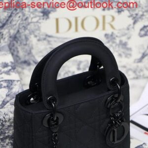 Replica Dior M0505 Mini Dior Lady Bag Black Cannage lambskin 2