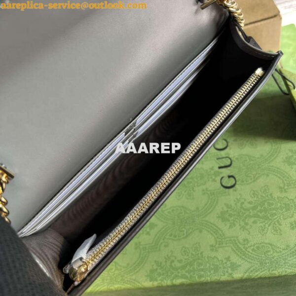 Replica Gucci 723787 GG Matelassé Chain Wallet Grey 9