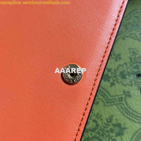 Replica Gucci 723787 GG Matelassé Chain Wallet Orange 9