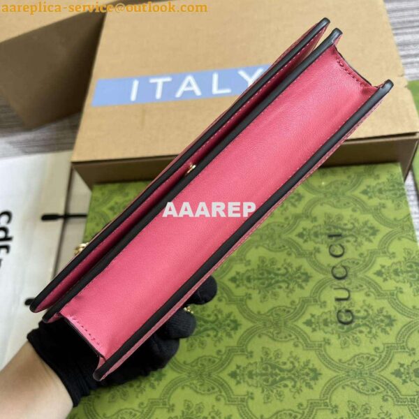 Replica Gucci 723787 GG Matelassé Chain Wallet Rose pink 6