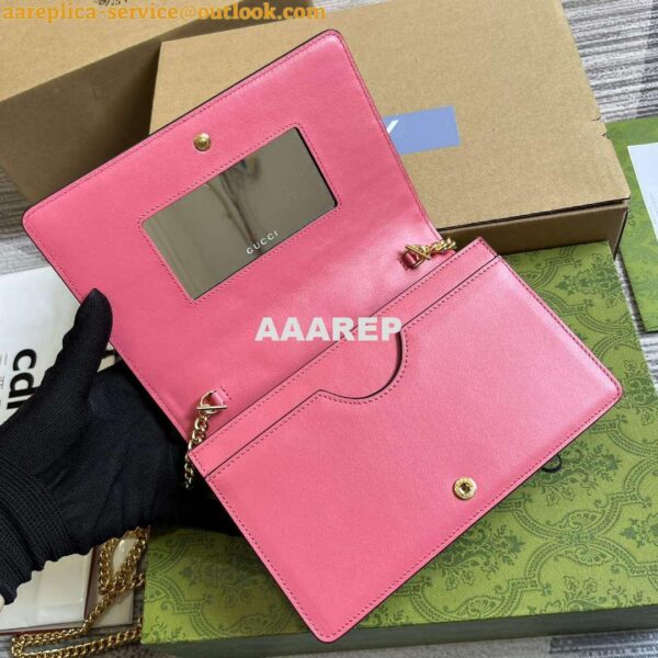 Replica Gucci 723787 GG Matelassé Chain Wallet Rose pink 7