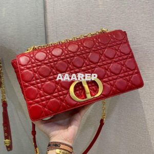 Replica Dior Large Caro Bag Soft Cannage Calfskin M9243 Red