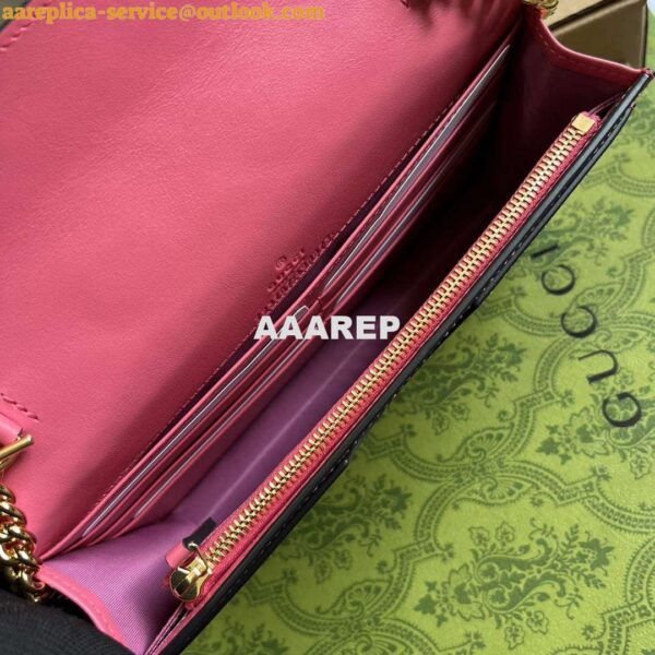 Replica Gucci 723787 GG Matelassé Chain Wallet Rose pink 10