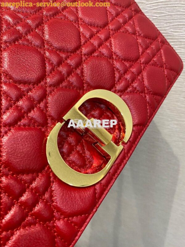 Replica Dior Large Caro Bag Soft Cannage Calfskin M9243 Red 5