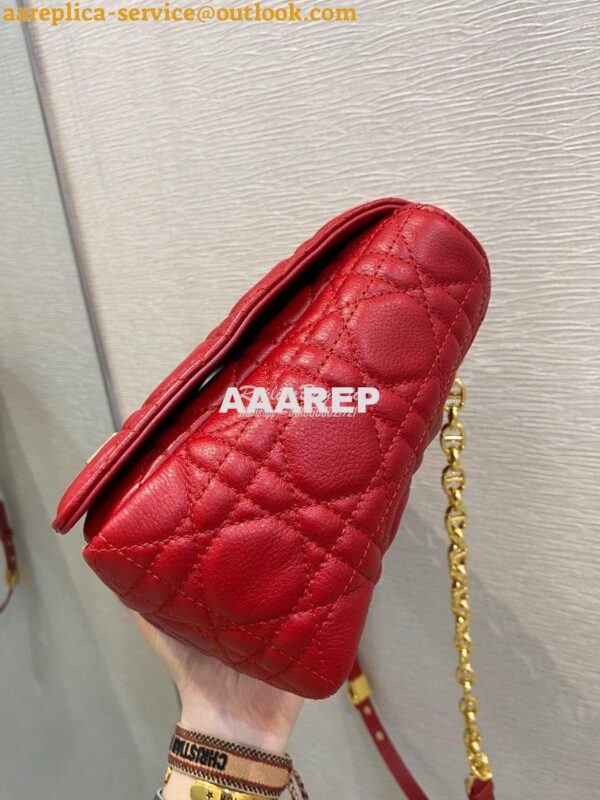 Replica Dior Large Caro Bag Soft Cannage Calfskin M9243 Red 6