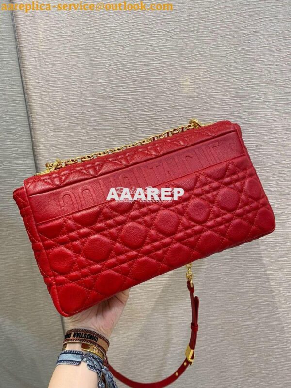 Replica Dior Large Caro Bag Soft Cannage Calfskin M9243 Red 7