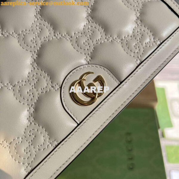 Replica Gucci 723787 GG Matelassé Chain Wallet White 5