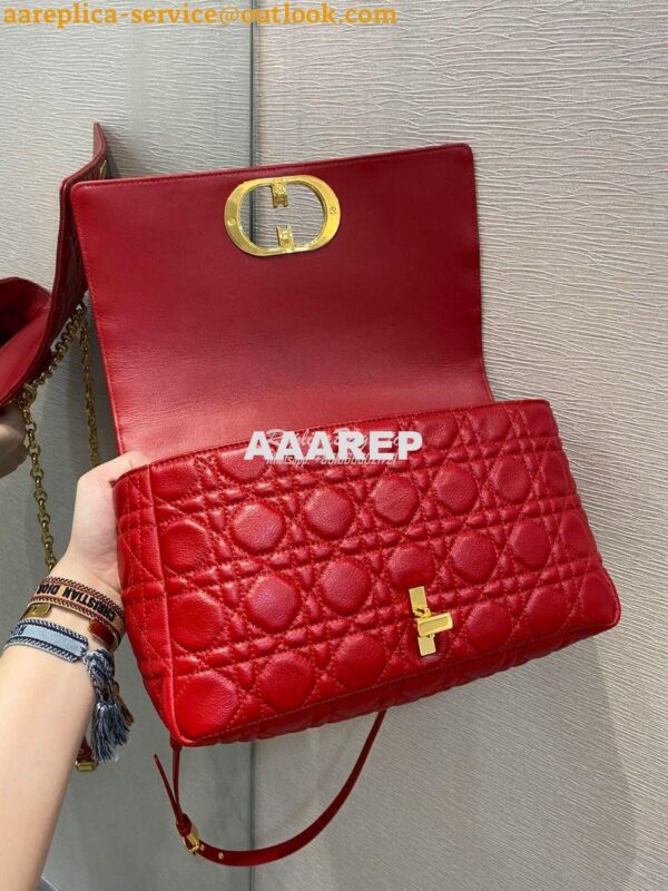 Replica Dior Large Caro Bag Soft Cannage Calfskin M9243 Red 9