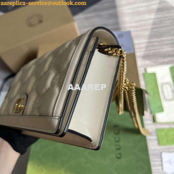 Replica Gucci 723787 GG Matelassé Chain Wallet White 8