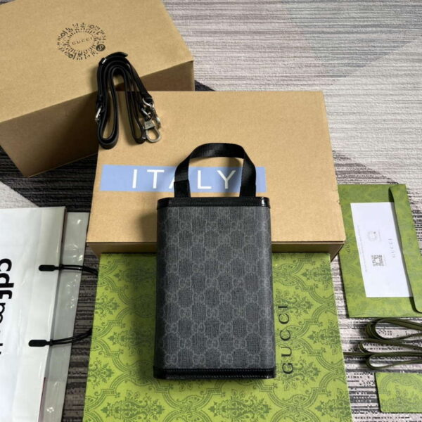 Replica Gucci 724358 GG Top Handle Wallet Black 3