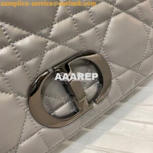 Replica Dior Large Caro Bag Steel Grey Quilted Macrocannage Calfskin w 2