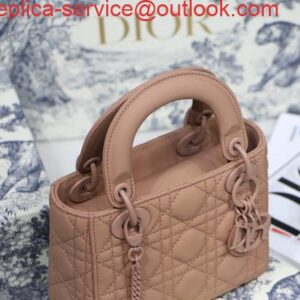 Replica Dior M0505 Mini Dior Lady Bag Cannage lambskin Tan 2