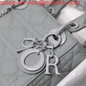 Replica Dior M0505 Mini Dior Lady Bag Gray Cannage Lambskin 2