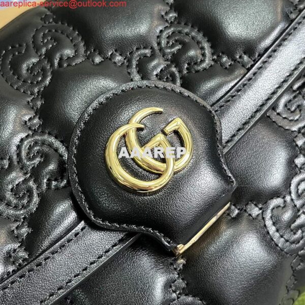 Replica Gucci 724529 GG Matelassé Small Bag Black 7