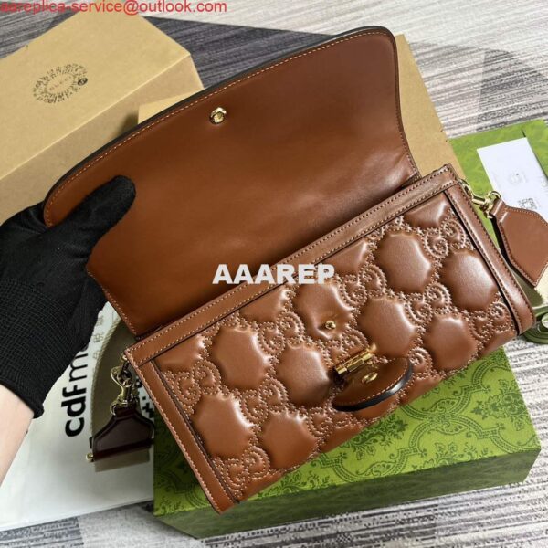 Replica Gucci 724529 GG Matelassé Small Bag Brown 8