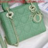 Replica Dior M0505 Mini Dior Lady Bag Kaki Cannage Crocodile Gold 2