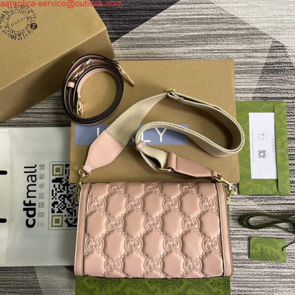 Replica Gucci 724529 GG Matelassé Small Bag Pink 3