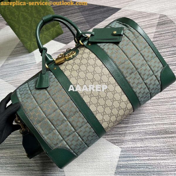 Replica Gucci 724642 Mini GG Canvas Small Duffle Bag Green 7