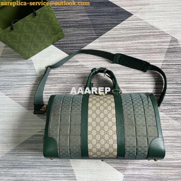 Replica Gucci 724642 Mini GG Canvas Small Duffle Bag Green 9