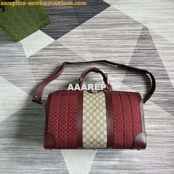 Replica Gucci 724642 Mini GG Canvas Small Duffle Bag Red 8