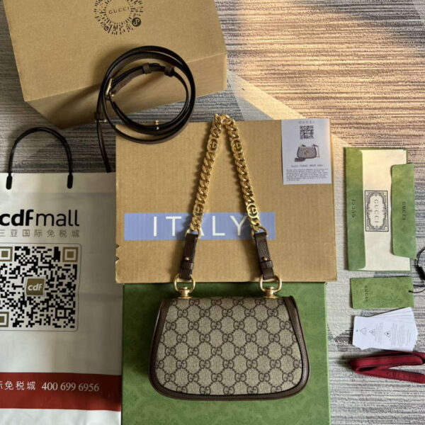 Replica Gucci 724645 Gucci Blondie Mini Shoulder Bag Beige and ebony 3