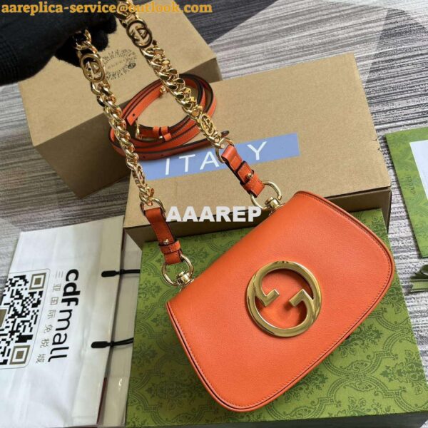 Replica Gucci 724645 Gucci Blondie Mini Shoulder Bag Orange 5