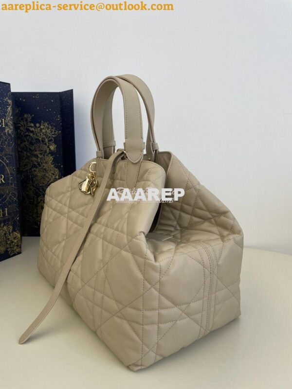 Replica Dior Large Toujours Bag in Macrocannage Calfskin M2820O Powder 4