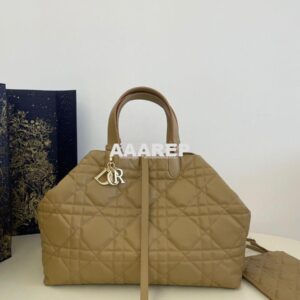 Replica Dior Large Toujours Bag in Macrocannage Calfskin M2820O Tan