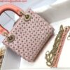 Replica Dior M0505 Mini Dior Lady Bag Pink Cannage lambskin Gold