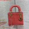 Replica Dior M0505 Mini Dior Lady Bag Pink Metallic Cannage Lambskin with Embroidered Check Beads