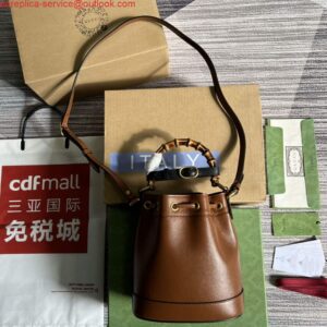 Replica Gucci 724667 Diana Mini Bucket Bag Brown