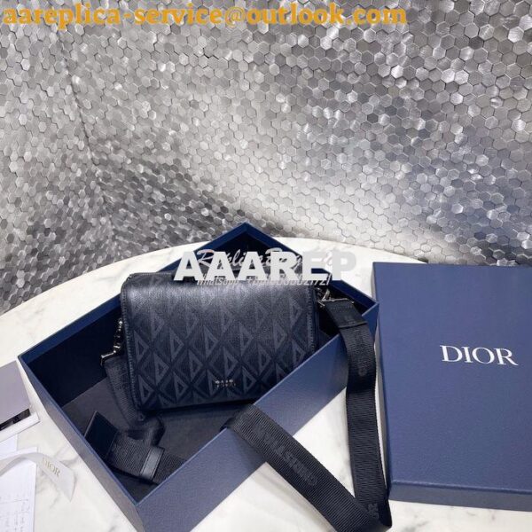 Replica Dior Lingot 22 Bag Black CD Diamond Canvas 1ADPO249 3