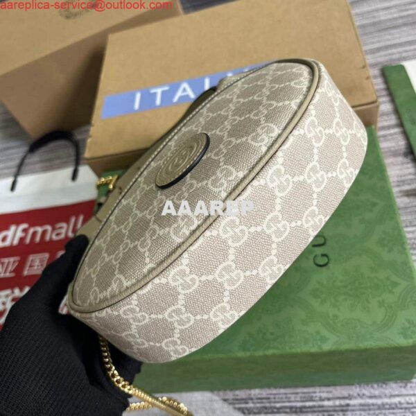 Replica Gucci 726843 GG half-moon-shaped mini bag Oatmeal 7