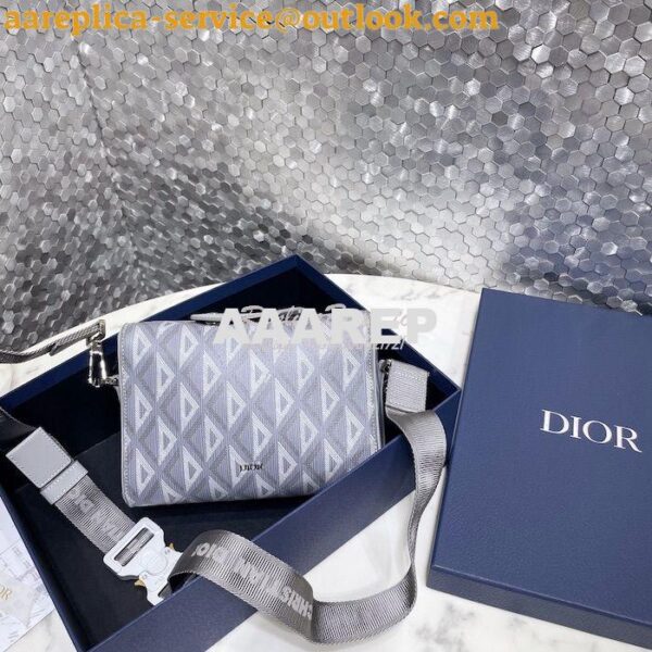 Replica Dior Lingot 22 Bag Gray CD Diamond Canvas 1ADPO249 3