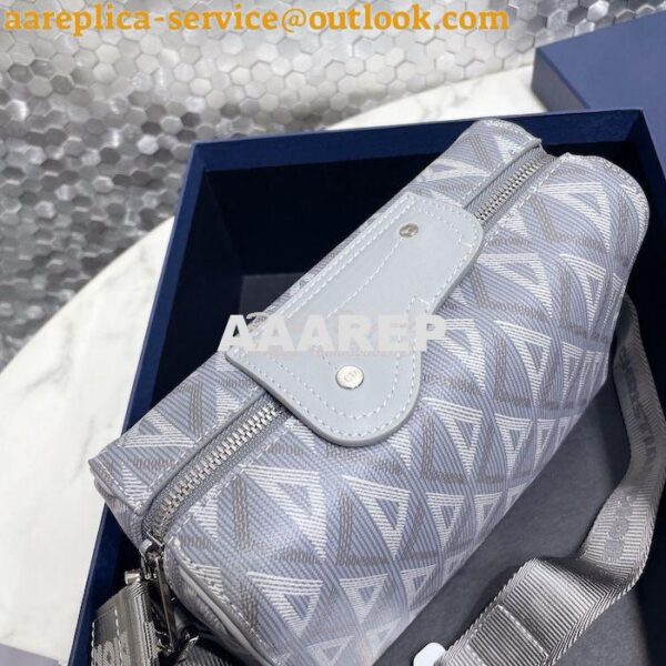 Replica Dior Lingot 22 Bag Gray CD Diamond Canvas 1ADPO249 5