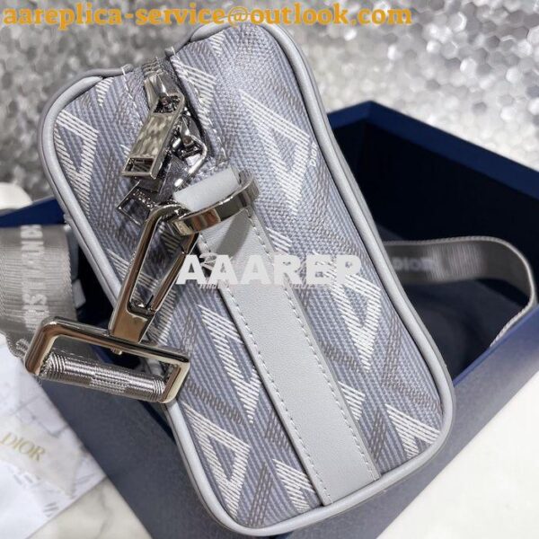 Replica Dior Lingot 22 Bag Gray CD Diamond Canvas 1ADPO249 6