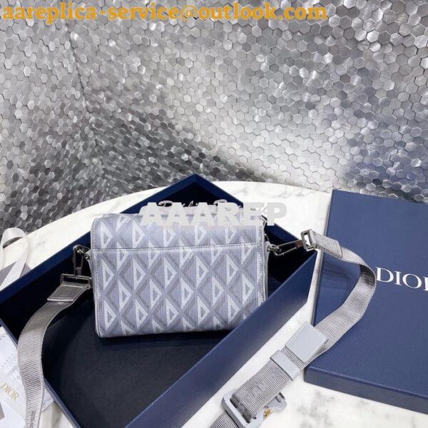 Replica Dior Lingot 22 Bag Gray CD Diamond Canvas 1ADPO249 10