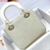 Replica Dior M0505 Mini Dior Lady Bag White Embroidered white resin beads