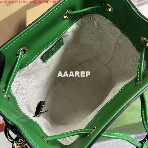 Replica Gucci 728231 GG Matelassé Bucket Bag Green 9