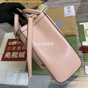 Replica Gucci 728309 GG Matelassé Mini Top Handle Bag Pink 2