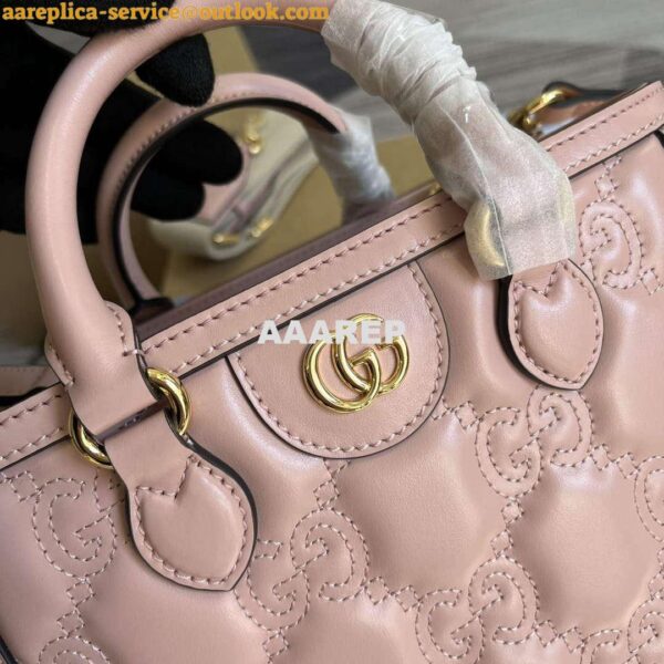 Replica Gucci 728309 GG Matelassé Mini Top Handle Bag Pink 6