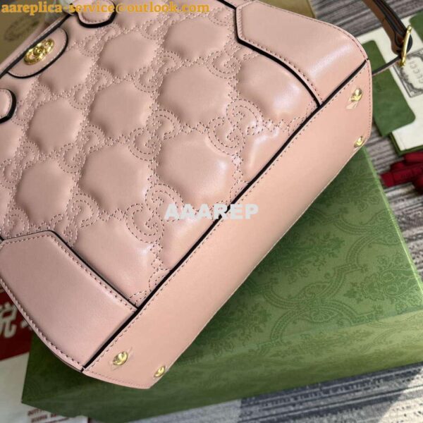 Replica Gucci 728309 GG Matelassé Mini Top Handle Bag Pink 7