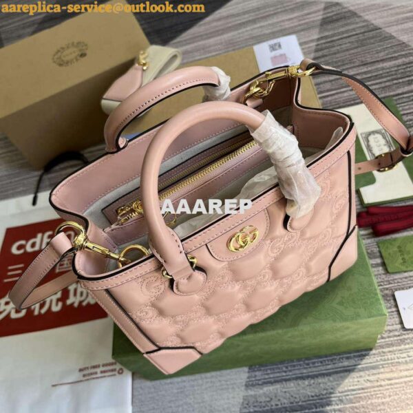 Replica Gucci 728309 GG Matelassé Mini Top Handle Bag Pink 8