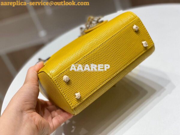 Replica Dior Lizard Mini Lady Dior Bag in Yellow 10