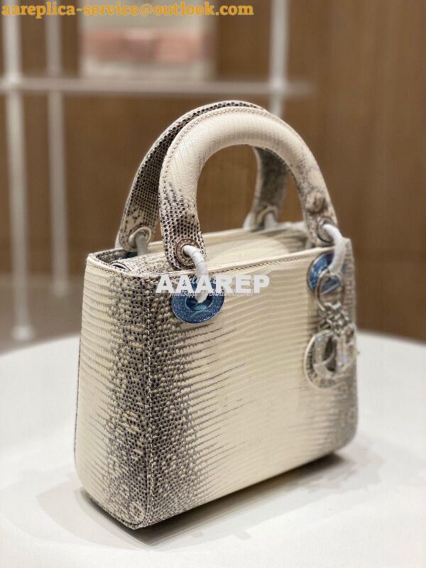 Replica Dior Lizard Mini Lady Dior Bag with Crystals Natural Lizard Hi 5