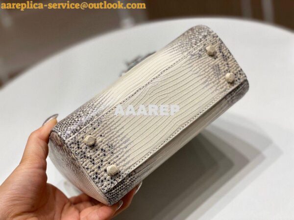 Replica Dior Lizard Mini Lady Dior Bag with Crystals Natural Lizard Hi 10